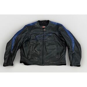 Vintage Alpine Stars Leather Jacket 2XL Cafe Racer Motocross Cycle Y2K Rare